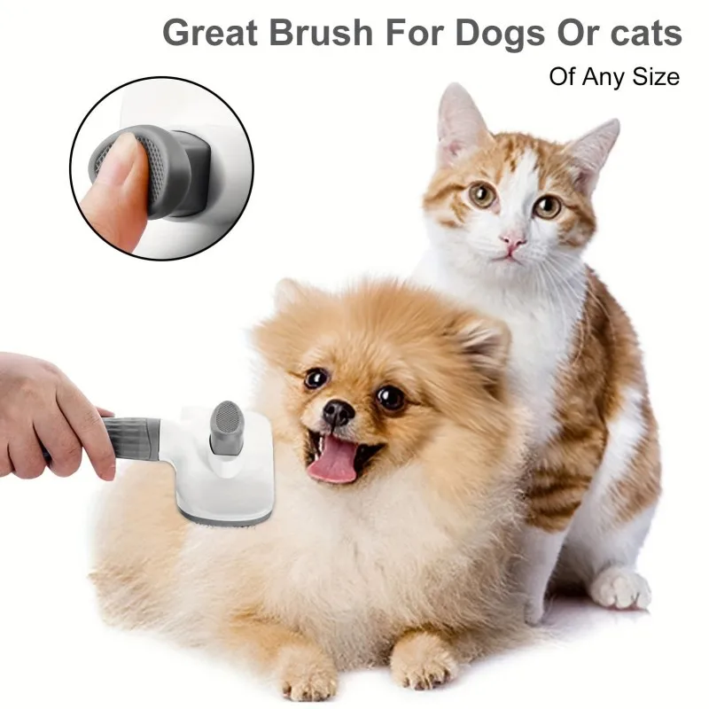 2-in-1 Pet Grooming Brush - Massaging Deshedder with Easy Cleanup - Image 5