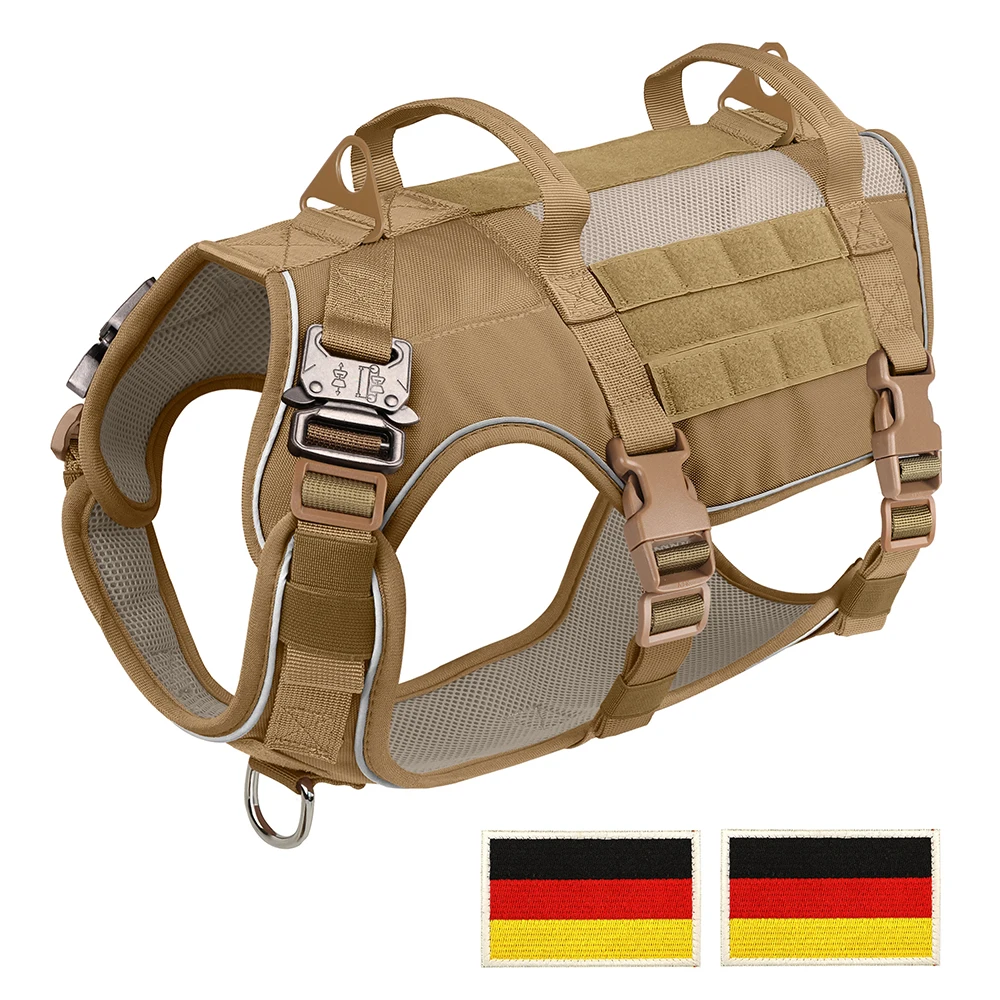 Military Dog Harness Reflective Tactical Dog Training Harnesses Durable Nylon Vest No Pull for Medium Large Dogs French Bulldog - Image 9