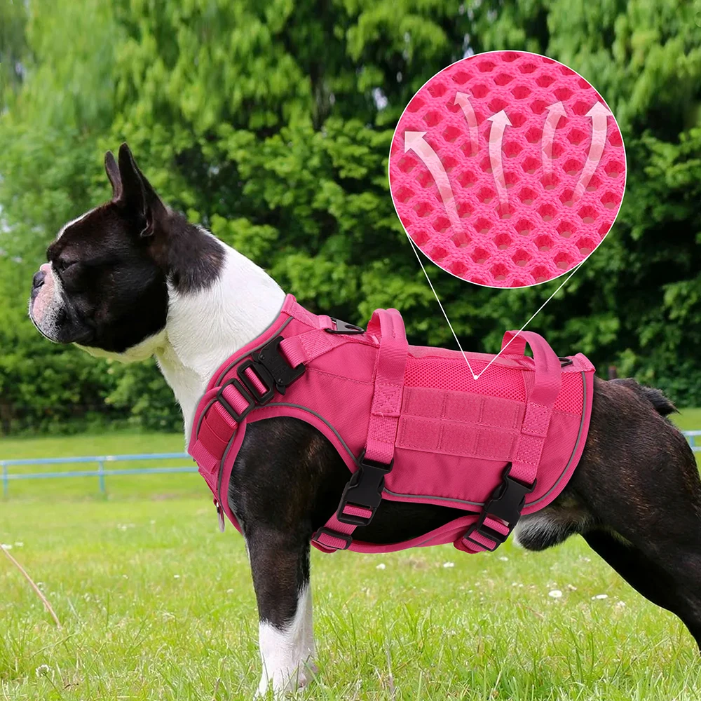 Military Dog Harness Reflective Tactical Dog Training Harnesses Durable Nylon Vest No Pull for Medium Large Dogs French Bulldog - Image 5