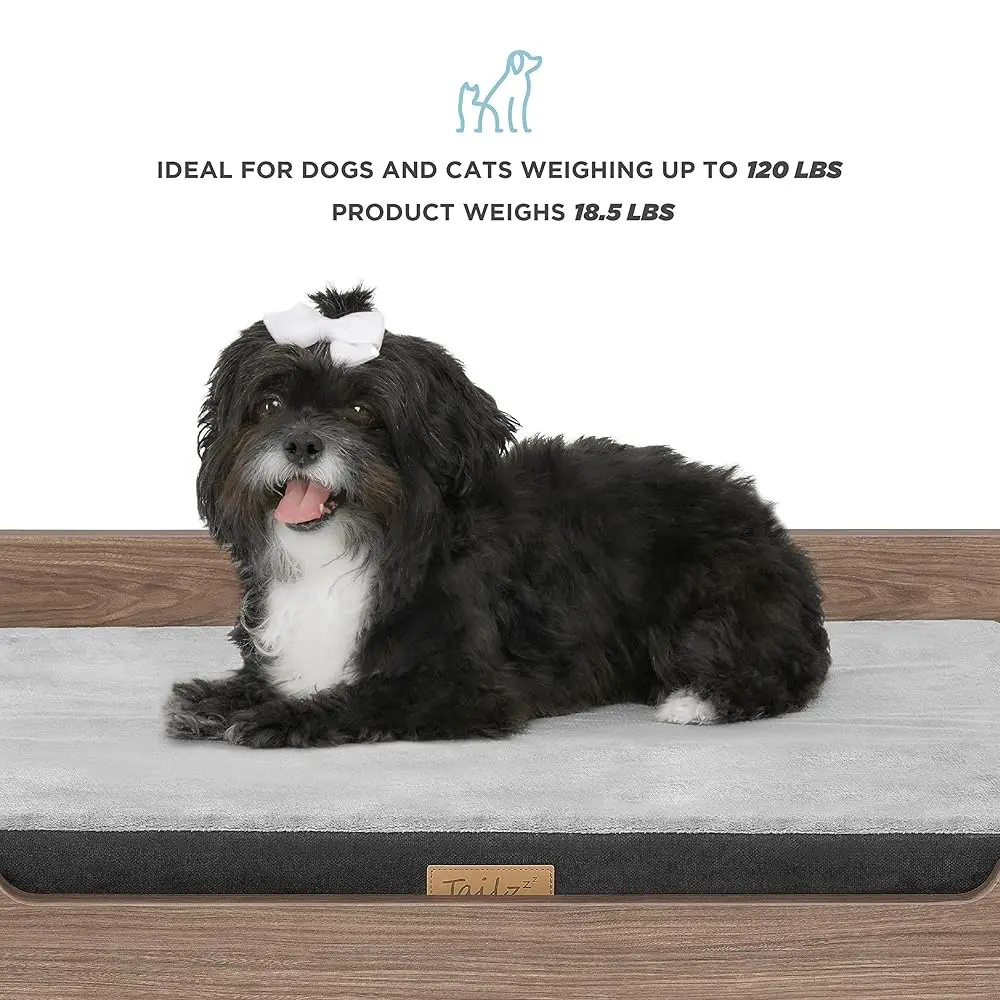 Milo Wooden Dog Bed, Plush Mattr Comforts The Pets With Bone Diseases, Water Resistant, Greenguard Gold Certified, Mattress, - Image 5