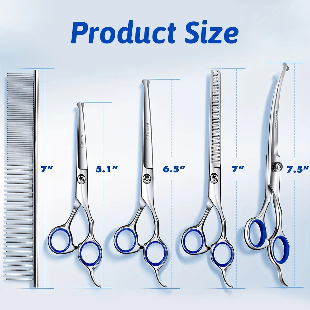 Professional 7 Inch 4CR Stainless Steel Pet Hair Shears 7Pcs/set Scissors Set for Pet Dog Grooming - Image 4