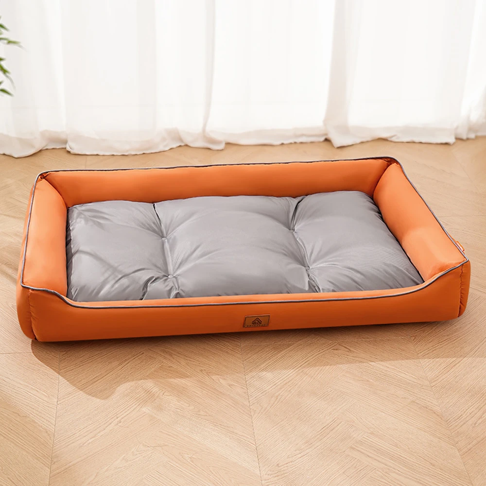 New Color-blocked Oxford Cloth Medium Dog Bed Summer Cooling Square Small Cat Nest for Dog Sofa Kennel Accessories - Image 8