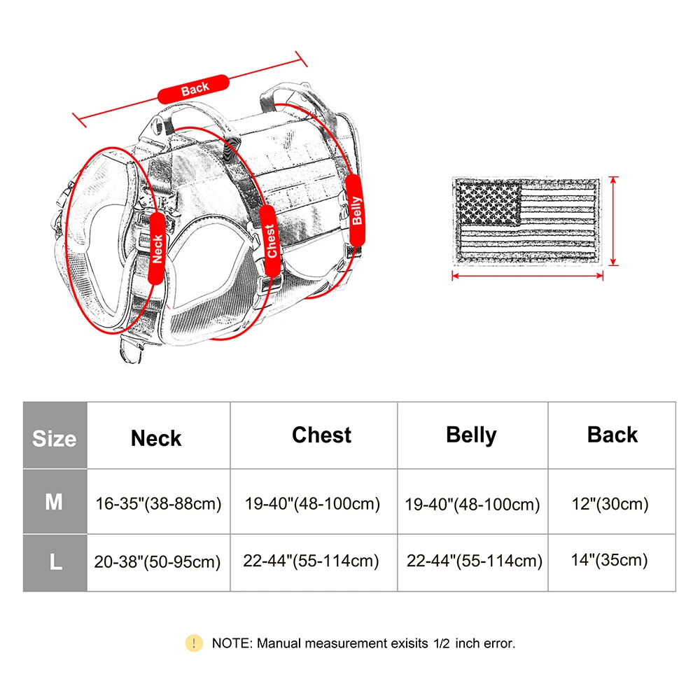 Military Dog Harness Reflective Tactical Dog Training Harnesses Durable Nylon Vest No Pull for Medium Large Dogs French Bulldog - Image 6