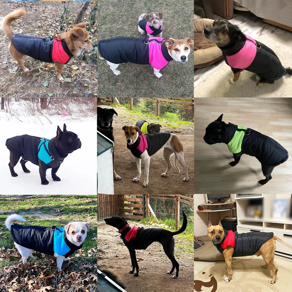 Pet Dog Jacket Warm Winter Clothes For Small Large Dogs Labrador Coat Windproof Waterproof Puppy Costume Vest With D-ring Pug - Image 5