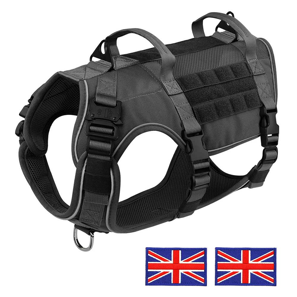 Military Dog Harness Reflective Tactical Dog Training Harnesses Durable Nylon Vest No Pull for Medium Large Dogs French Bulldog - Image 7