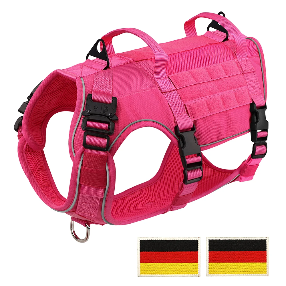 Military Dog Harness Reflective Tactical Dog Training Harnesses Durable Nylon Vest No Pull for Medium Large Dogs French Bulldog - Image 14