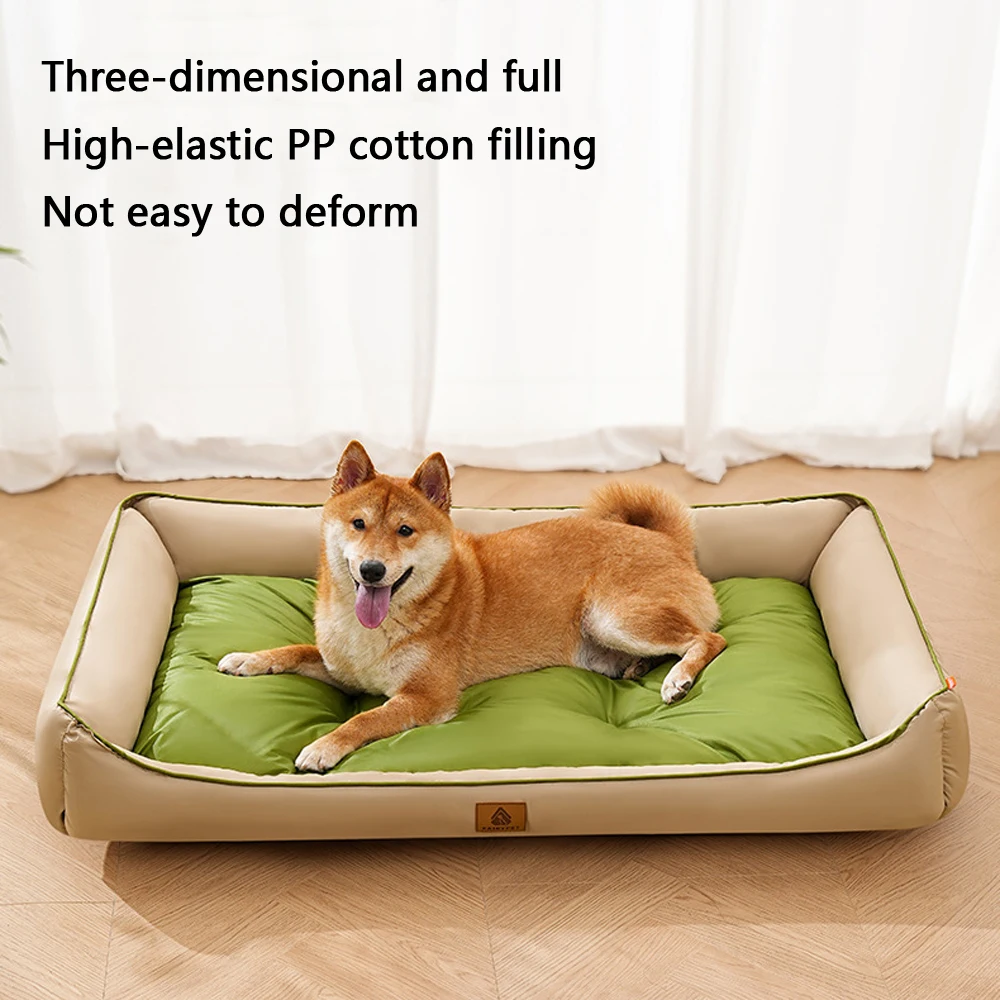 New Color-blocked Oxford Cloth Medium Dog Bed Summer Cooling Square Small Cat Nest for Dog Sofa Kennel Accessories - Image 3