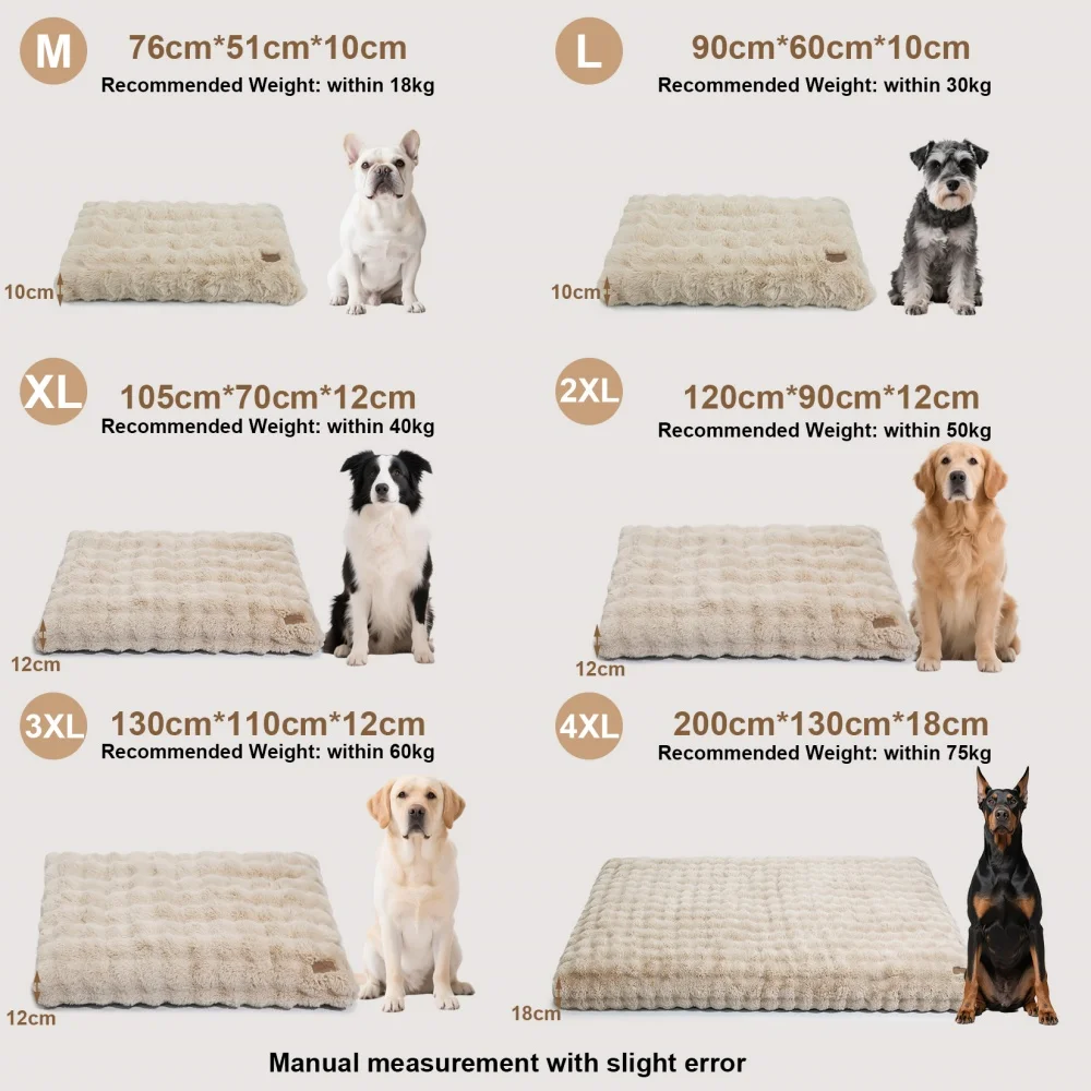 Ultra Plush Dog Bed Soft Pet Cushion Large Dog Crate Puppy Mattress Washable Mat - Image 8