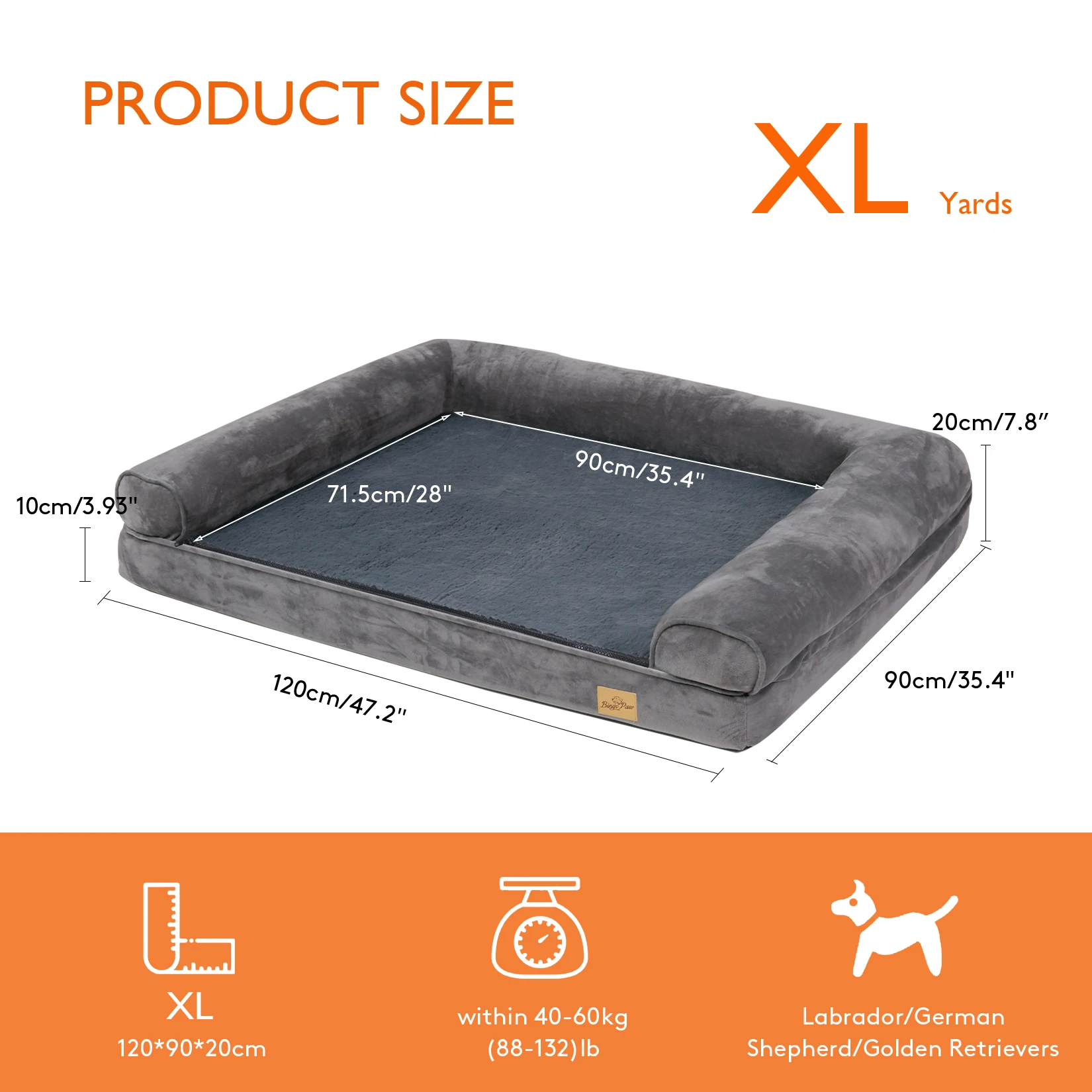 Dog Bed Extra Large Orthopedic Pet Mattress Couch Sleeping Bed Cushion with Removable Washable Cover Soft Sponge Foam - Image 10