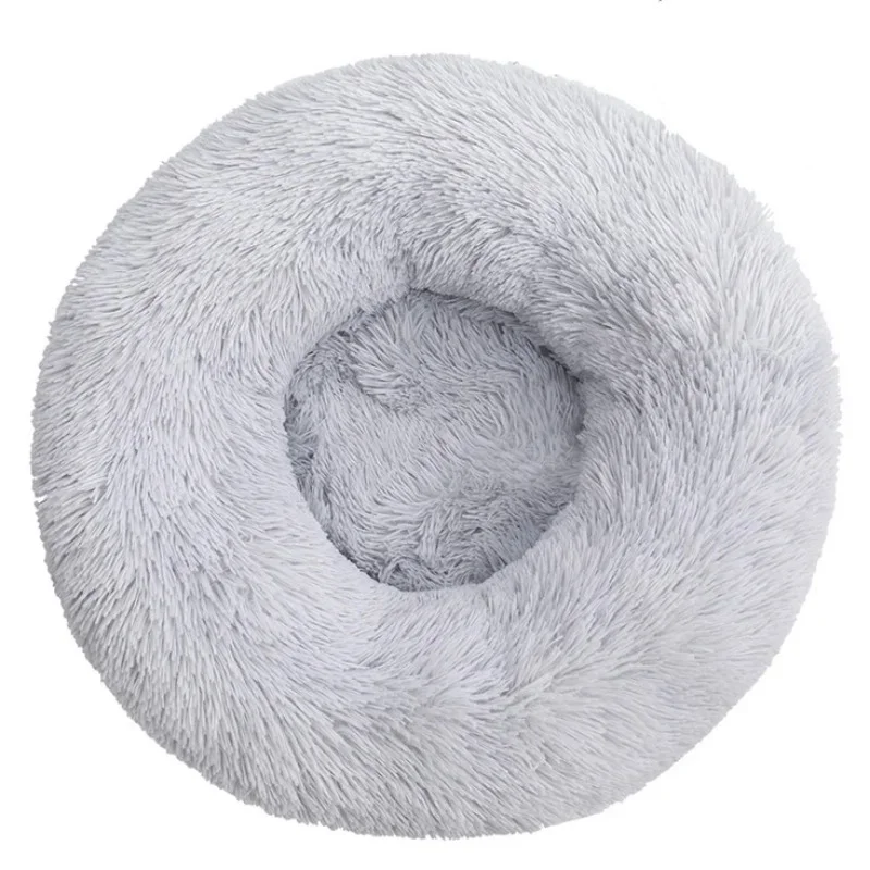 40-90cm Round Pet Bed for Large Dog Bed Super Soft Cat Bed Long Plush Dog House for Medium Dog House Winter Warm Sleeping - Image 12