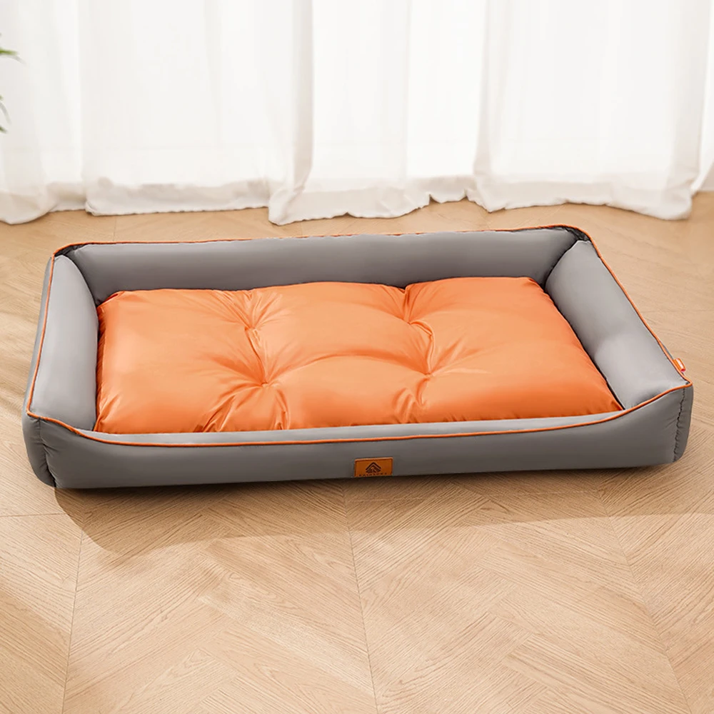 New Color-blocked Oxford Cloth Medium Dog Bed Summer Cooling Square Small Cat Nest for Dog Sofa Kennel Accessories - Image 6