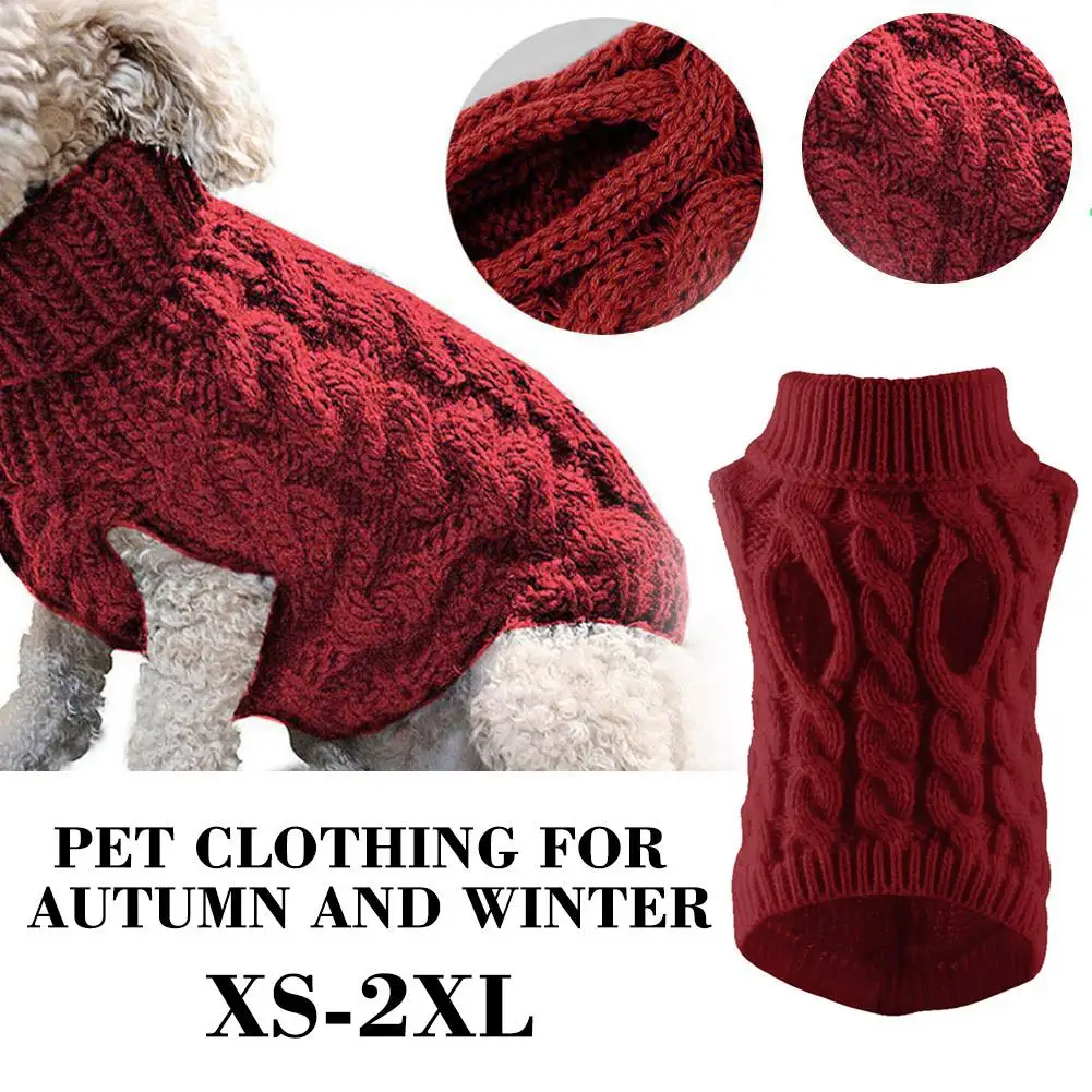 Warm Dog Sweaters Pet clothing for autumn and winter Turtleneck Knitted Sphynx Kitten Puppy Pullovers Cats mascotas Clothing - Image 3