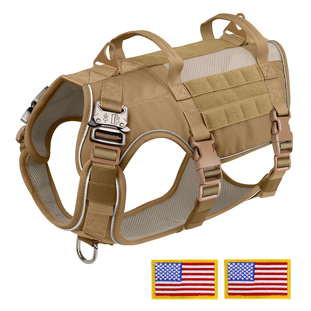 Military Dog Harness Reflective Tactical Dog Training Harnesses Durable Nylon Vest No Pull for Medium Large Dogs French Bulldog - Image 11