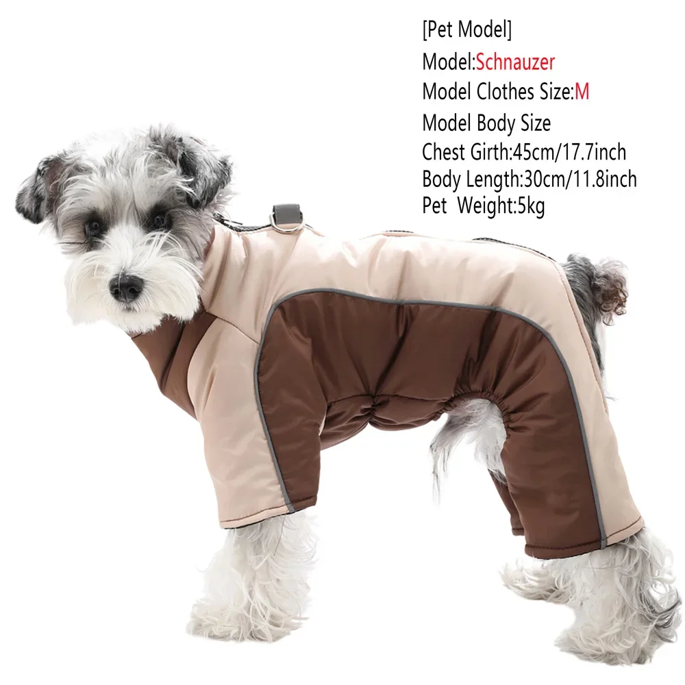 Dog Jumpsuit Winter Warm Pet Dog Jacket Coat For Small Medium Dogs Cats Windproof Puppy Clothing With D-ring Schnauzer Clothing - Image 4