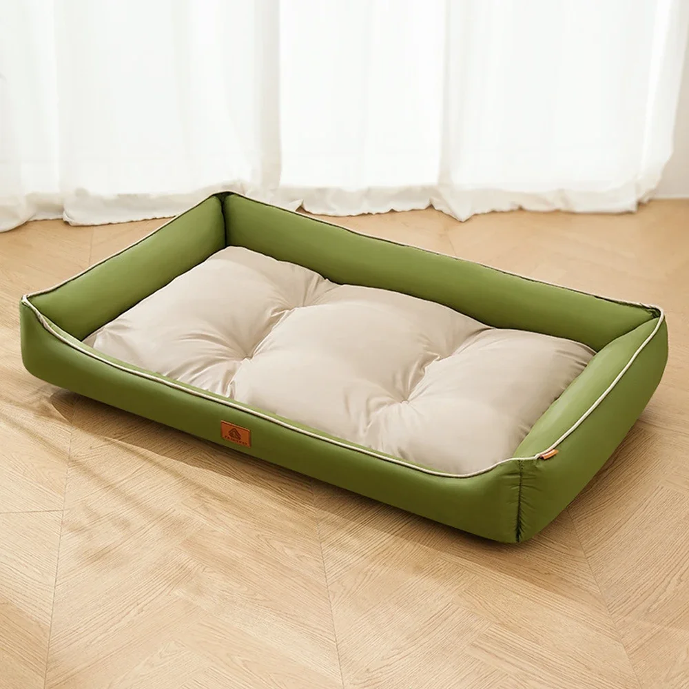 New Color-blocked Oxford Cloth Medium Dog Bed Summer Cooling Square Small Cat Nest for Dog Sofa Kennel Accessories - Image 7