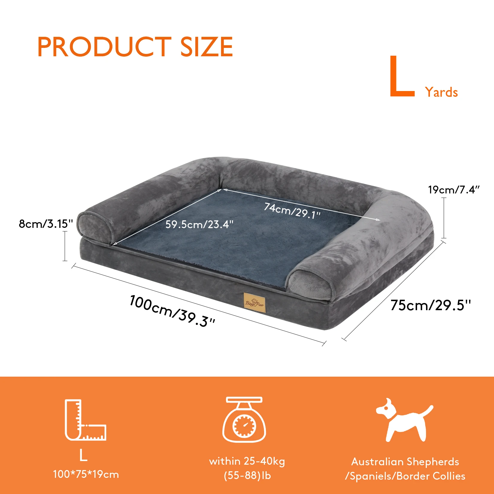 Dog Bed Extra Large Orthopedic Pet Mattress Couch Sleeping Bed Cushion with Removable Washable Cover Soft Sponge Foam - Image 8