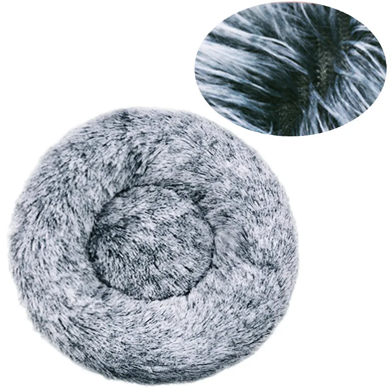 40-90cm Round Pet Bed for Large Dog Bed Super Soft Cat Bed Long Plush Dog House for Medium Dog House Winter Warm Sleeping - Image 14