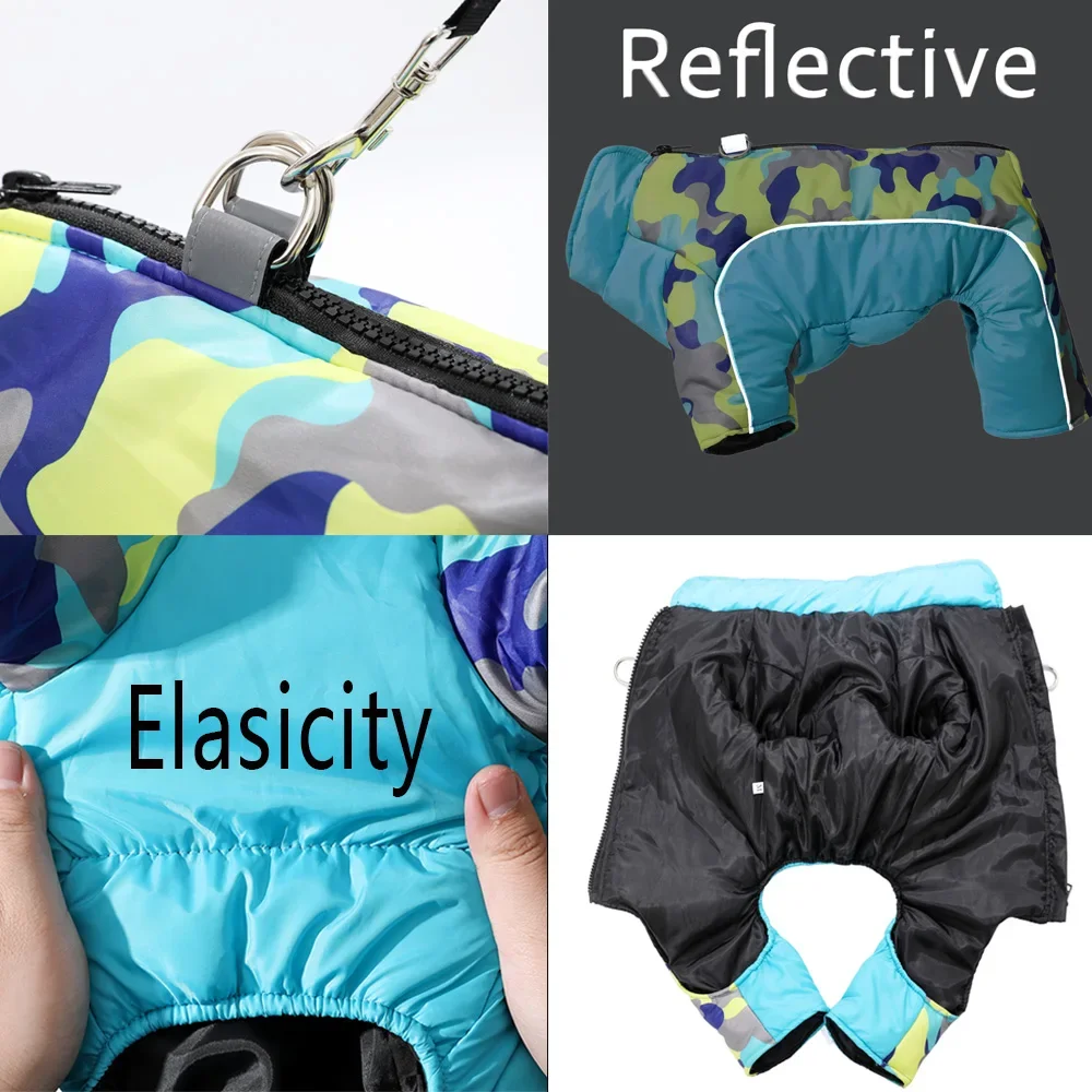 Dog Jumpsuit Winter Warm Pet Dog Jacket Coat For Small Medium Dogs Cats Windproof Puppy Clothing With D-ring Schnauzer Clothing - Image 3