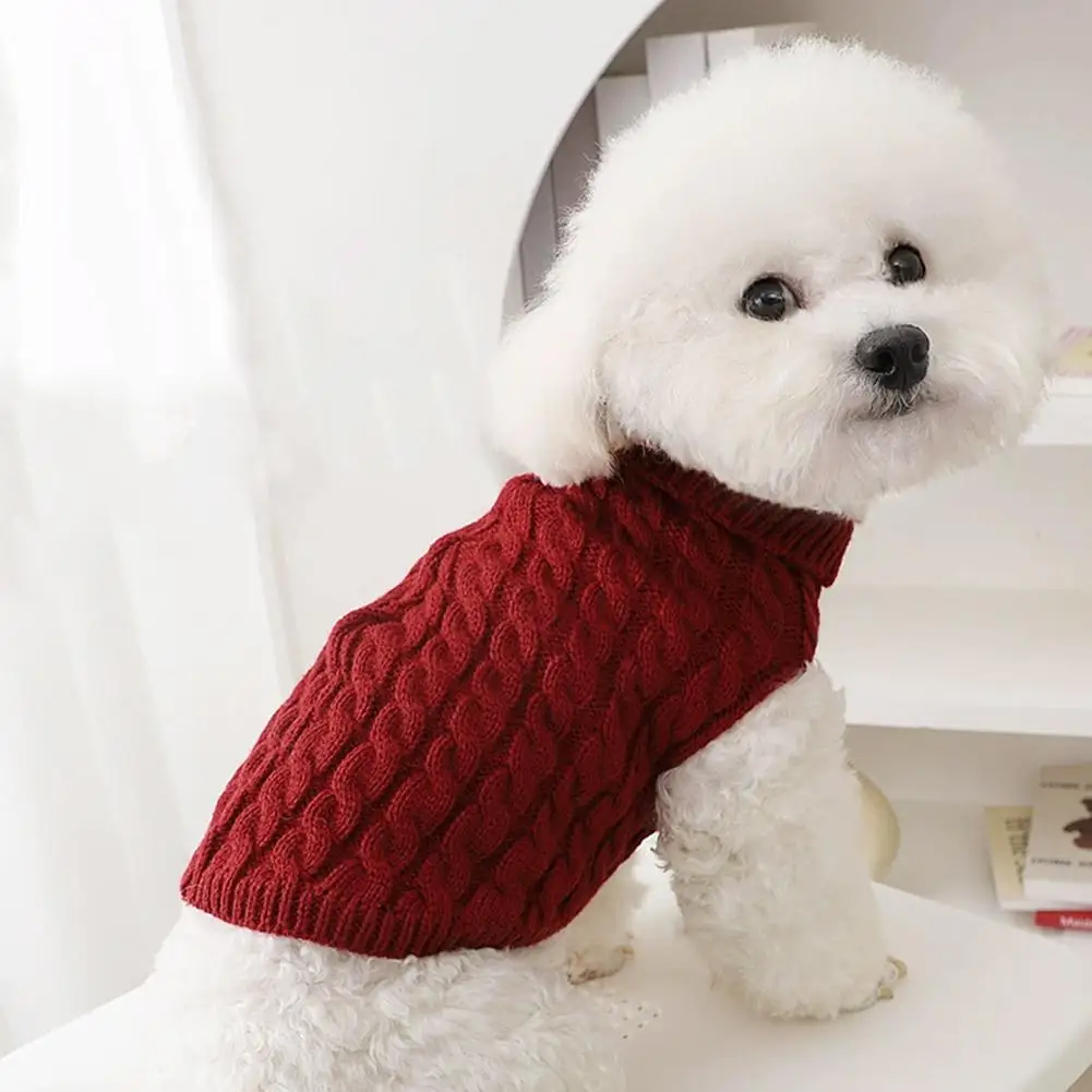 Warm Dog Sweaters Pet clothing for autumn and winter Turtleneck Knitted Sphynx Kitten Puppy Pullovers Cats mascotas Clothing - Image 2