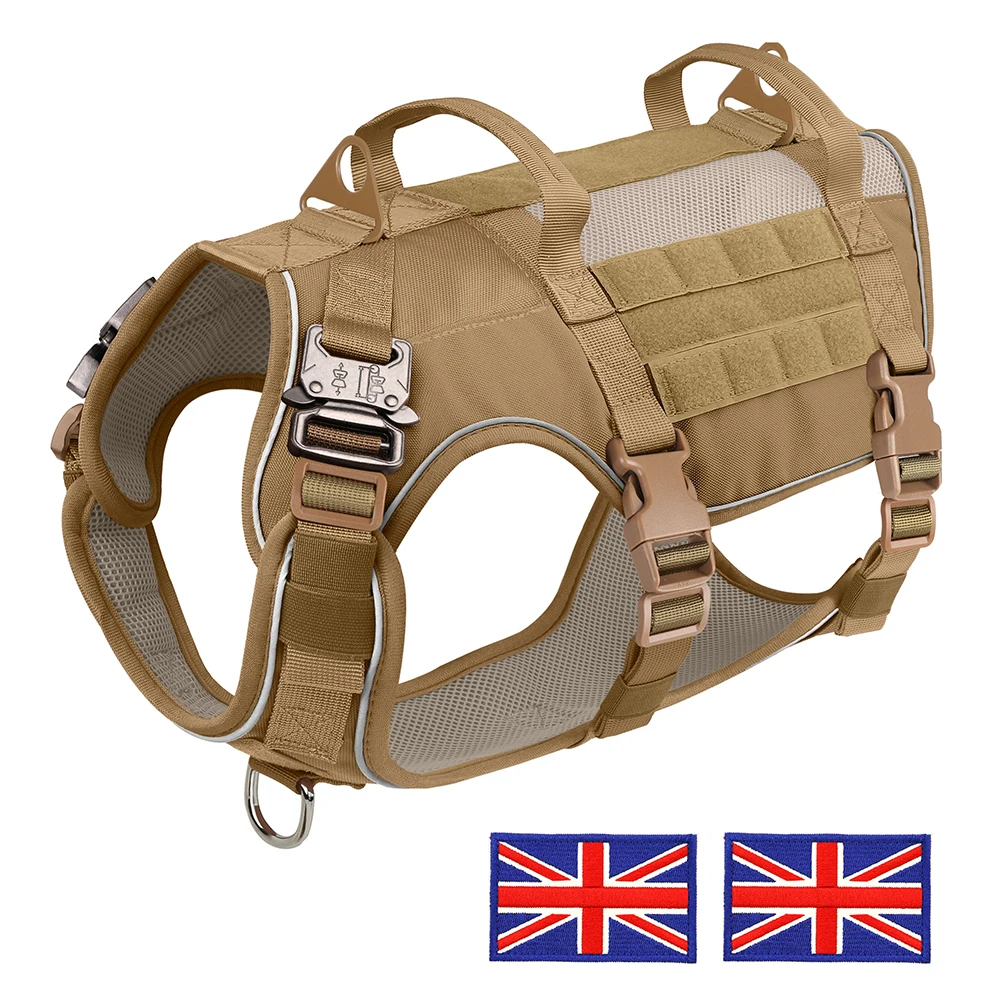 Military Dog Harness Reflective Tactical Dog Training Harnesses Durable Nylon Vest No Pull for Medium Large Dogs French Bulldog - Image 12