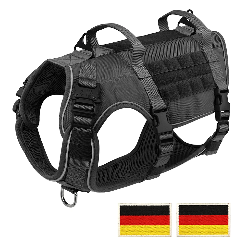 Military Dog Harness Reflective Tactical Dog Training Harnesses Durable Nylon Vest No Pull for Medium Large Dogs French Bulldog - Image 8