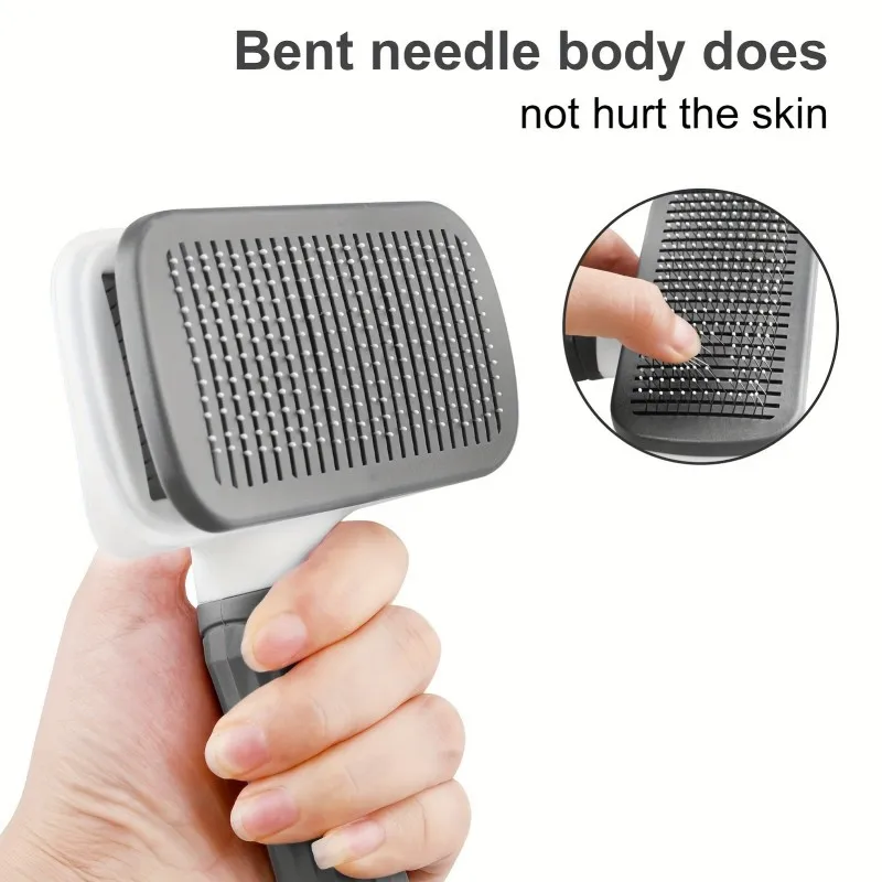 2-in-1 Pet Grooming Brush - Massaging Deshedder with Easy Cleanup - Image 2