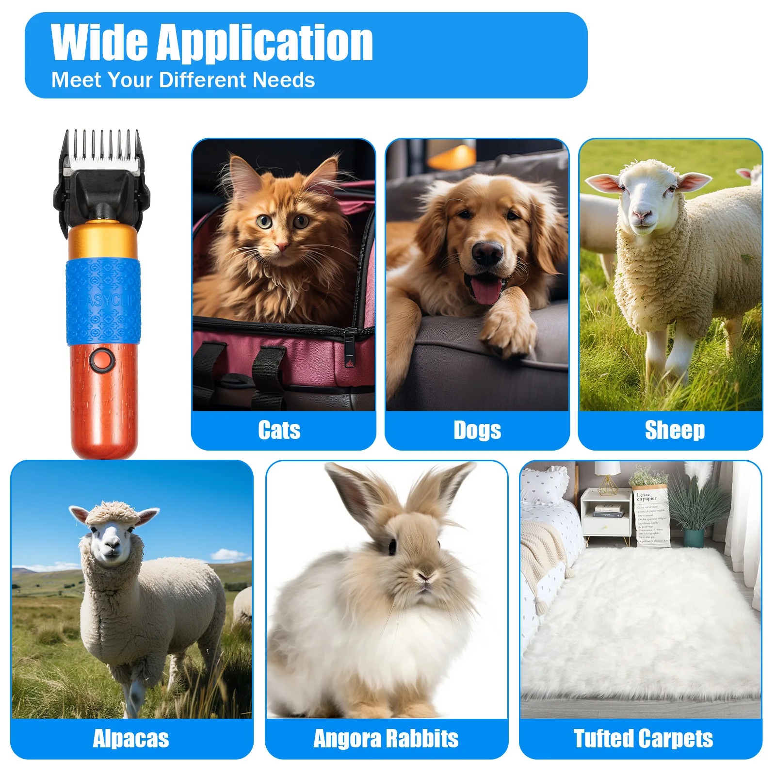Electric Animal Fur Shears Farm Supplies Sheep Goat Shears Pets Dogs Rabbit Shearing Shaver Clipper Grooming - Image 3