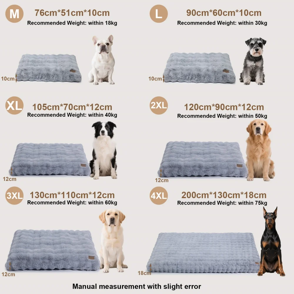 Ultra Plush Dog Bed Soft Pet Cushion Large Dog Crate Puppy Mattress Washable Mat - Image 7