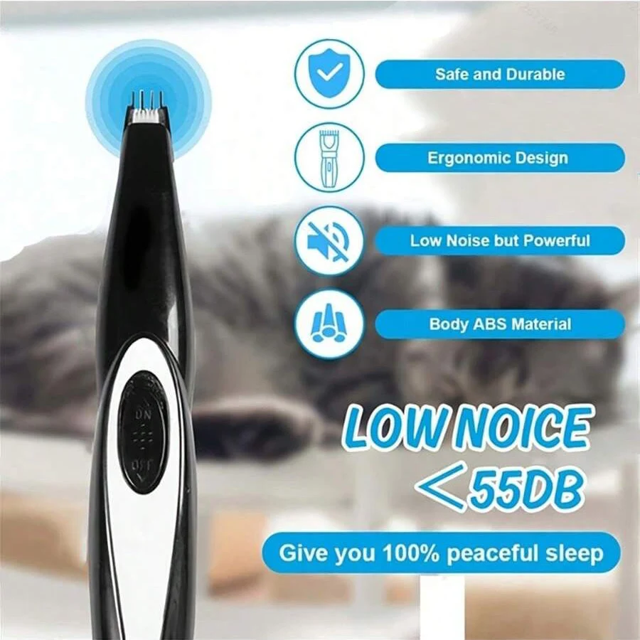 Dog Clippers Grooming Kit Hair Clipper-Low Noise Paw Trimmer- Rechargeable - Quiet Nail Grinder Shaver for Cats and Other Pets - Image 2
