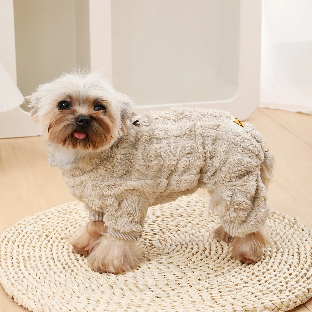 Pet Dog Jumpsuit for Small Medium Dogs Cats Winter Warm Fleece Dog Clothes Yorkshire Jacket Outfits French Bulldog Pug Clothing - Image 5