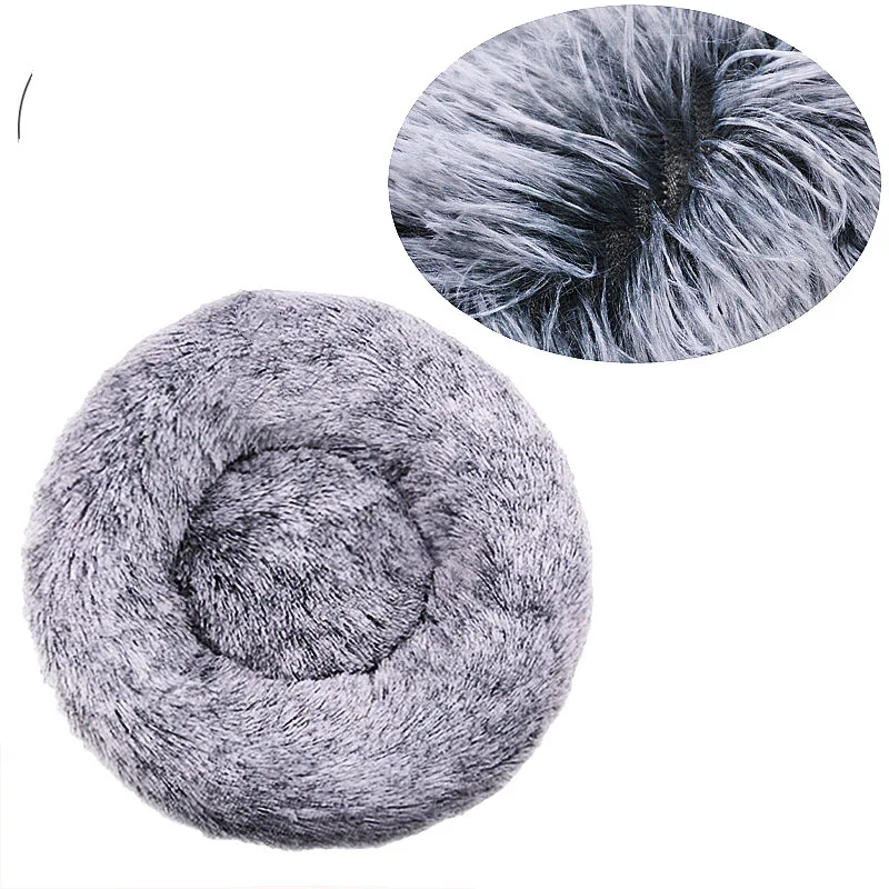 40-90cm Round Pet Bed for Large Dog Bed Super Soft Cat Bed Long Plush Dog House for Medium Dog House Winter Warm Sleeping - Image 13