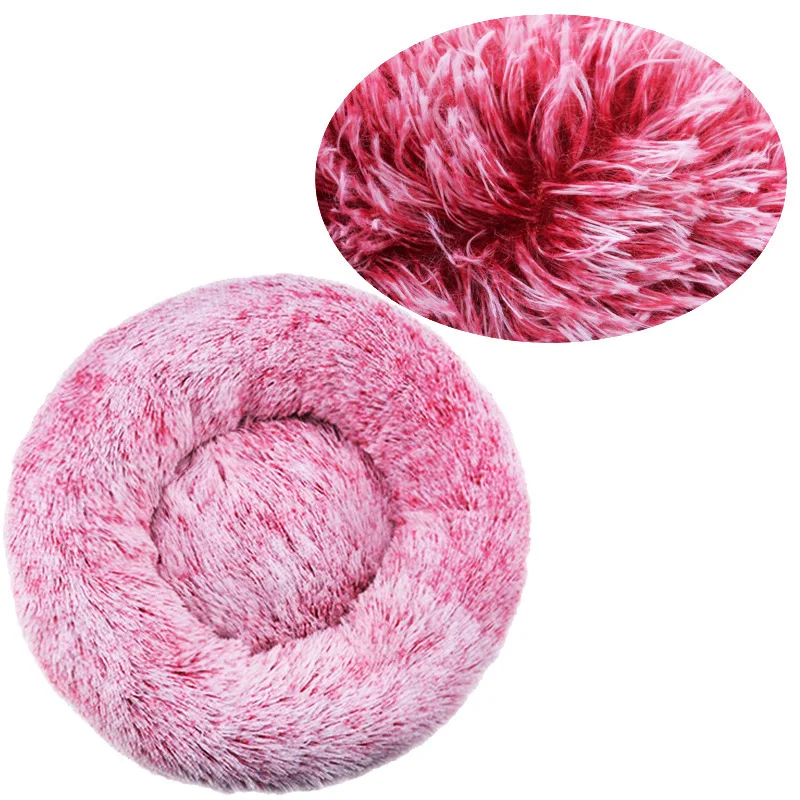 40-90cm Round Pet Bed for Large Dog Bed Super Soft Cat Bed Long Plush Dog House for Medium Dog House Winter Warm Sleeping - Image 16
