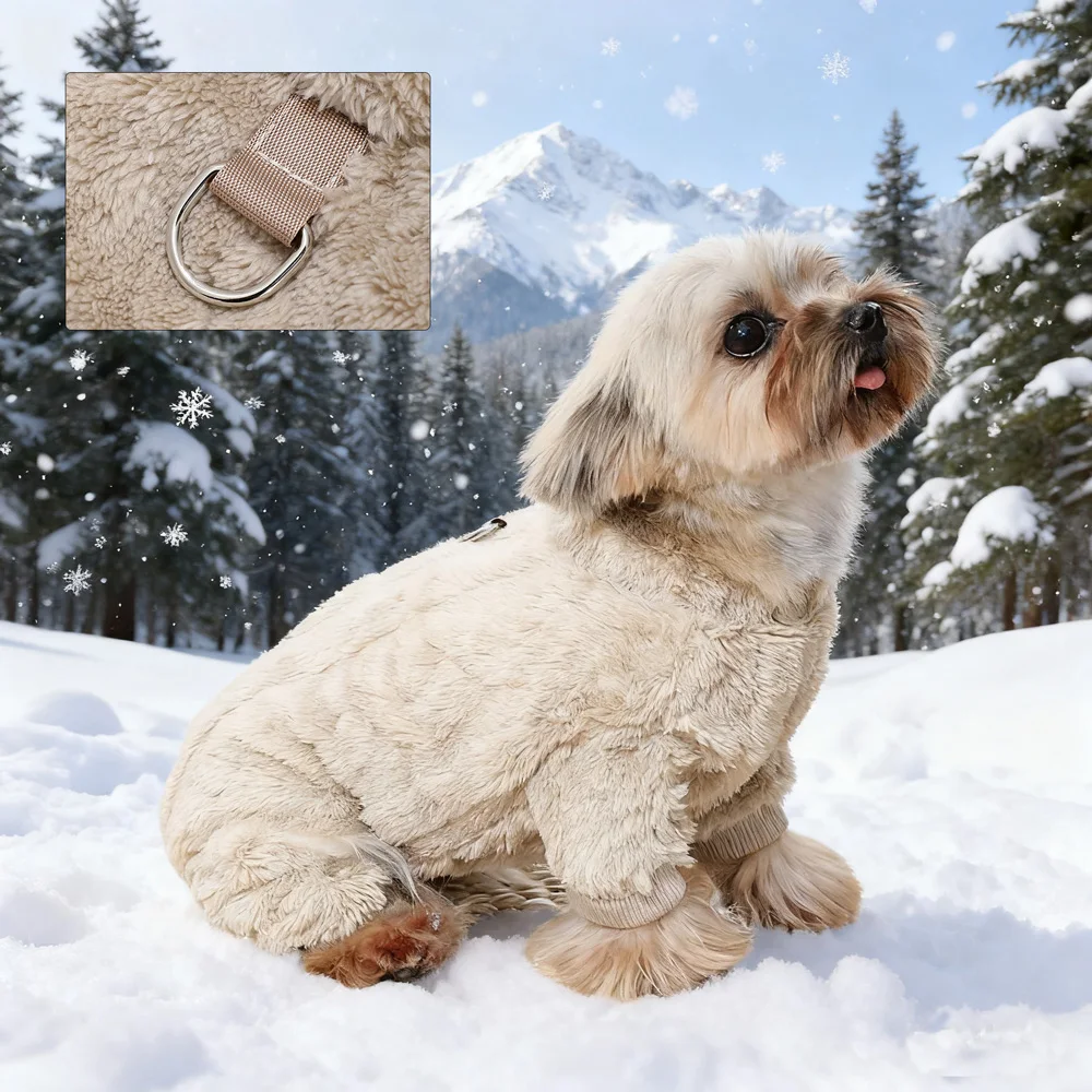 Pet Dog Jumpsuit for Small Medium Dogs Cats Winter Warm Fleece Dog Clothes Yorkshire Jacket Outfits French Bulldog Pug Clothing